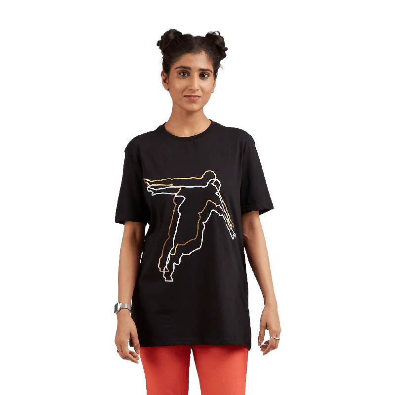 Women’s knit tops for cozy outfits -djbravo47 Women’s Black - Premium Foiled Celebration T-shirt