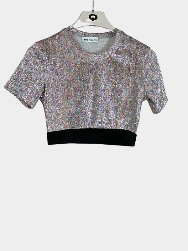 Women’s sweatshirts for casual comfort -Shimmer Crop Top