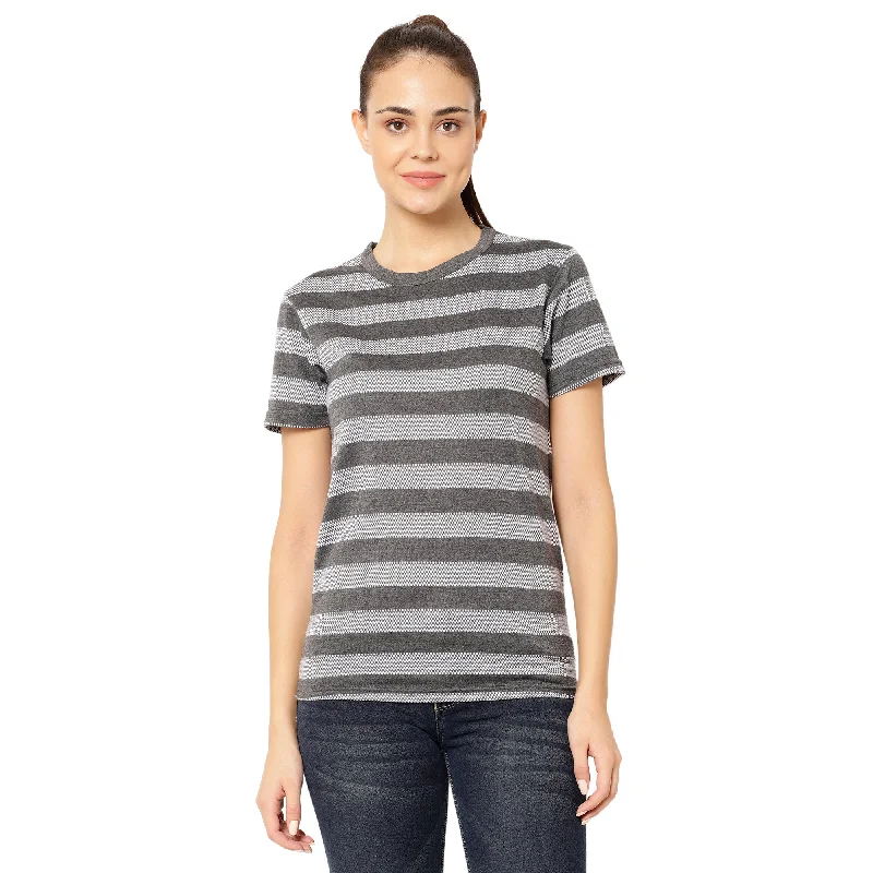 Women’s wrap tops for flattering waistline -Vimal Jonney Grey Color T-shirt For Women