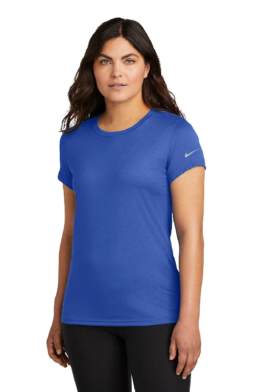 Women’s oversized sweater tops for cozy vibes -Nike Womens rLegend Dri-Fit Moisture Wicking Short Sleeve Crewneck T-Shirt - Game Royal Blue