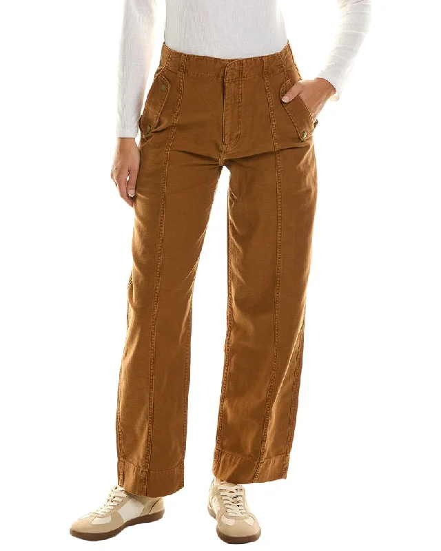 Women’s linen pants for lightweight summer wear -FRAME Denim Utility Barrel Leg Jean