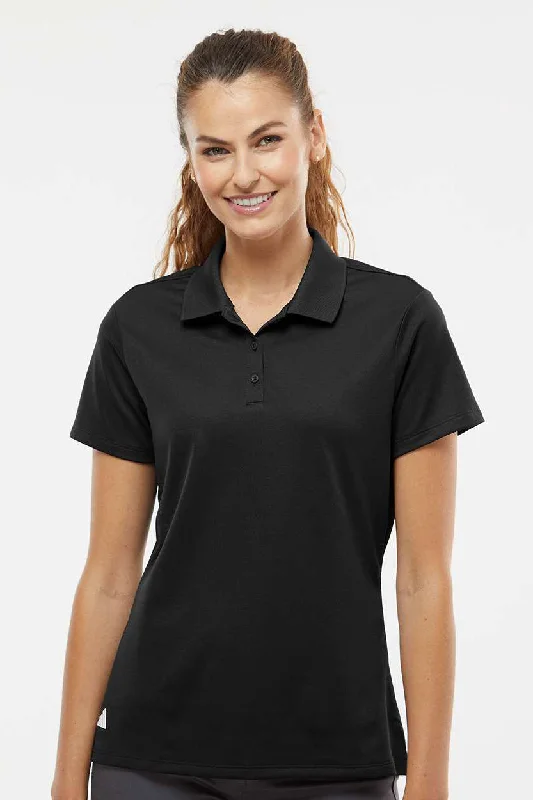 Women’s tunic tops for boho style -Adidas Womens UV Protection Short Sleeve Polo Shirt - Black