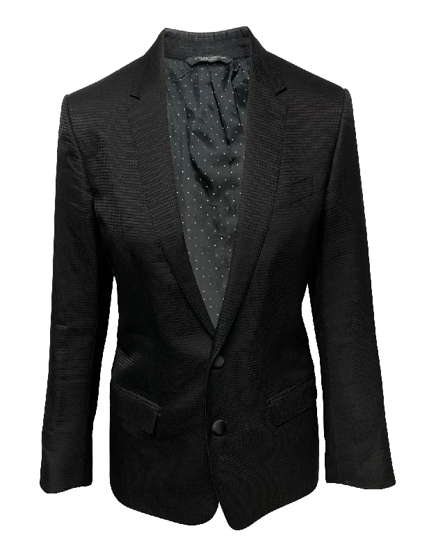 Women’s hooded rain jackets for wet weather -Dolce & Gabbana Tailored Martini Evening Jacket in Black Wool