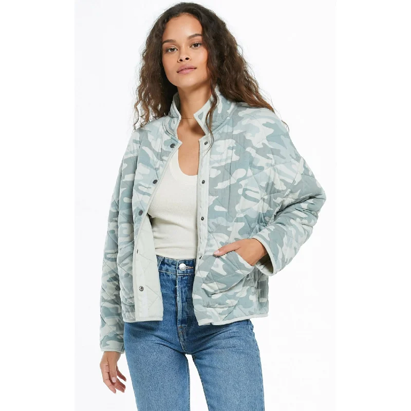 Women’s sports jackets for activewear style -Maya Camo Quilted Jacket