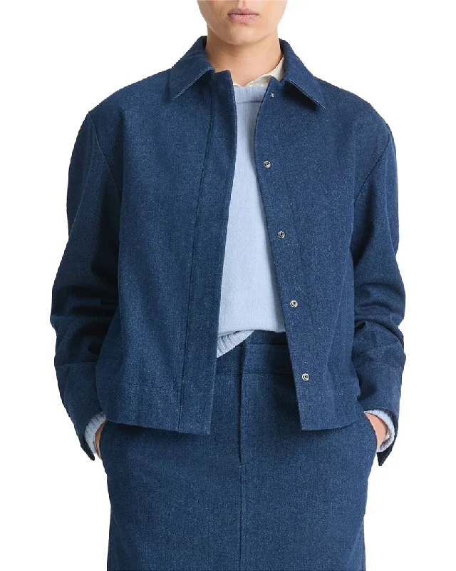 Women’s plaid jackets for trendy style -Vince Polished Indigo Twill Jacket