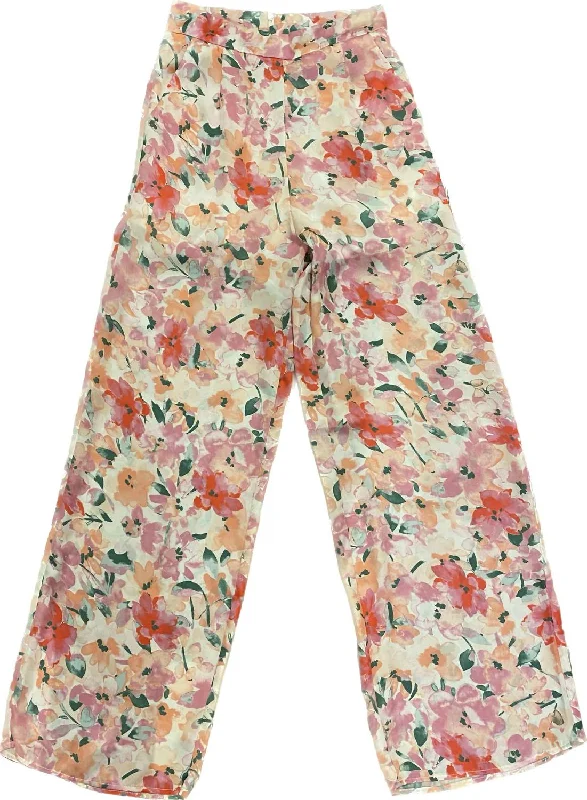 Women’s checked pants for classic pattern -Flirty And Thriving Pants In White And Pink