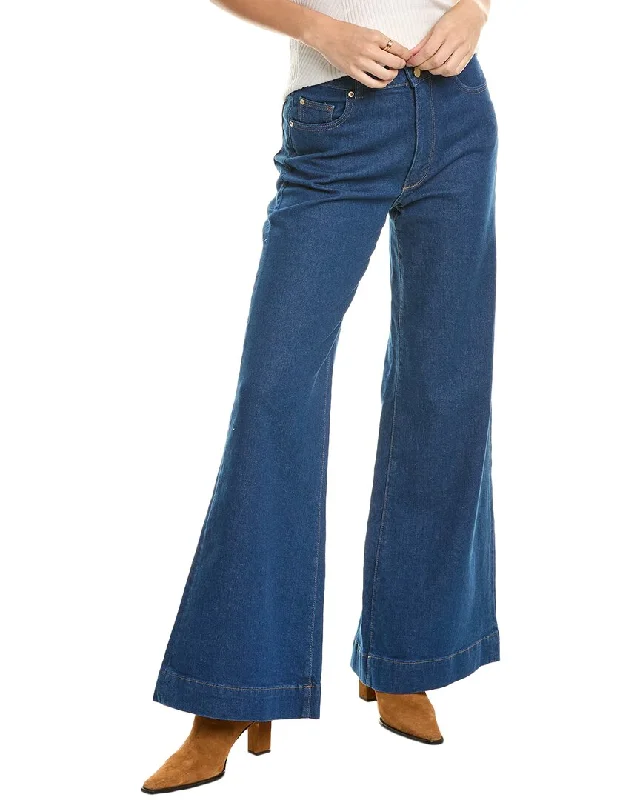 Women’s leather-look pants for edgy vibe -DL1961 Hepburn Vibrant Rinse Wide Leg Jean