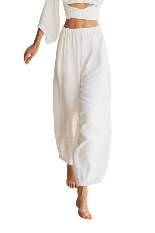 Women’s harem pants for relaxed fit -Malibu Lounger Pants In White