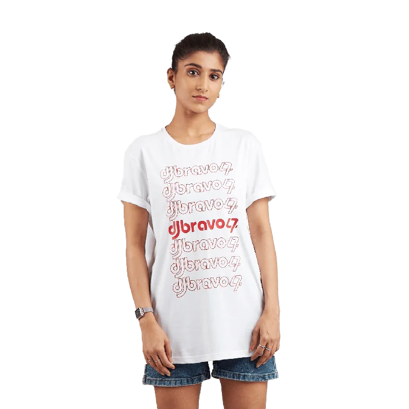 Women’s polo tops for preppy style -djbravo47 Women’s White - Premium Logo Printed T-shirt