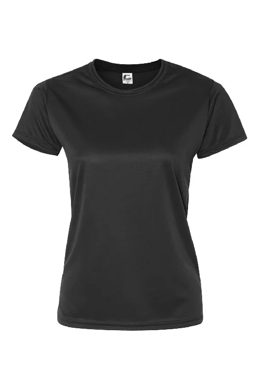 Women’s printed t-shirts for bold looks -C2 Sport Womens Performance Moisture Wicking Short Sleeve Crewneck T-Shirt - Black