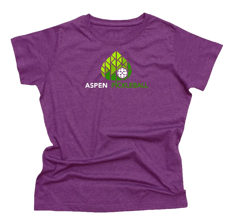 Women’s sweater tops for cozy fall looks -Aspen Pickleball Ladies Vintage Casual Cotton Blend T-Shirt - Front Logo