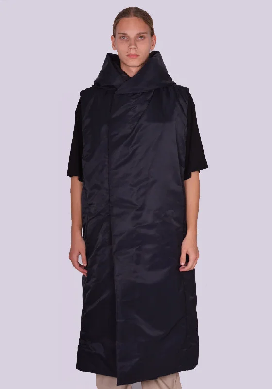 Women’s winter coats for snow season -RICK OWENS MEN RR02C7921 BR HOODED LINER COAT BLACK