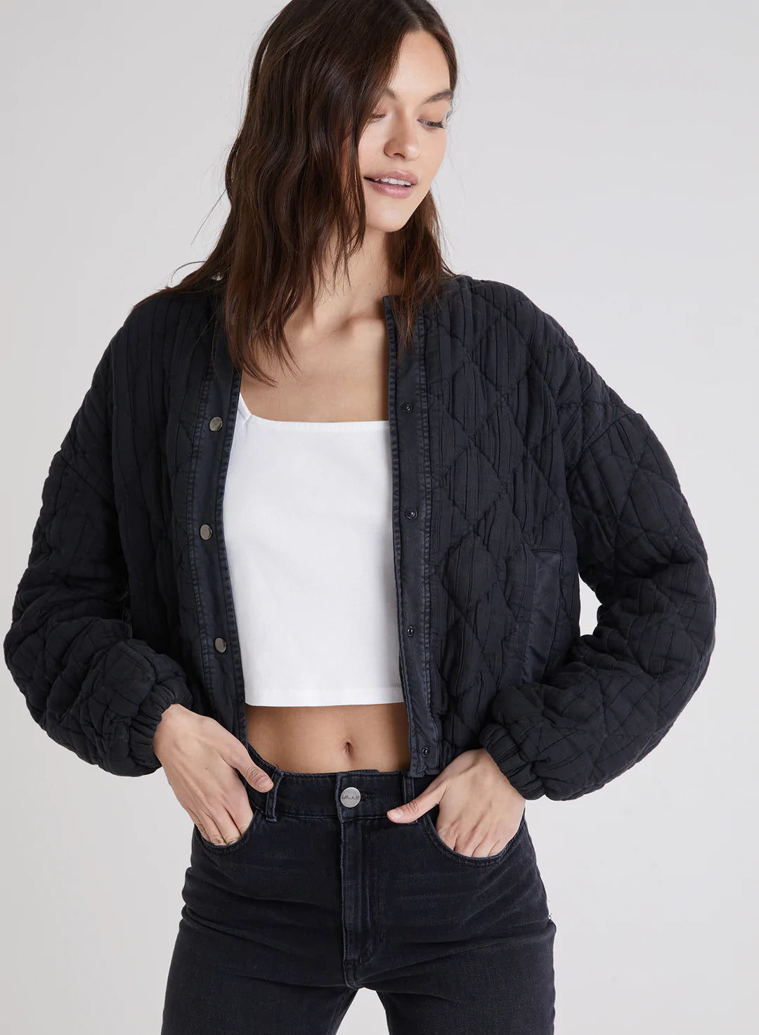 Women’s shearling jackets for winter warmth -Wanderlust Welt Pocket Bomber Jacket