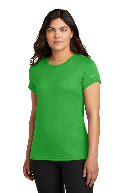 Women’s peplum blouse tops for feminine touch -Nike Womens rLegend Dri-Fit Moisture Wicking Short Sleeve Crewneck T-Shirt - Apple Green