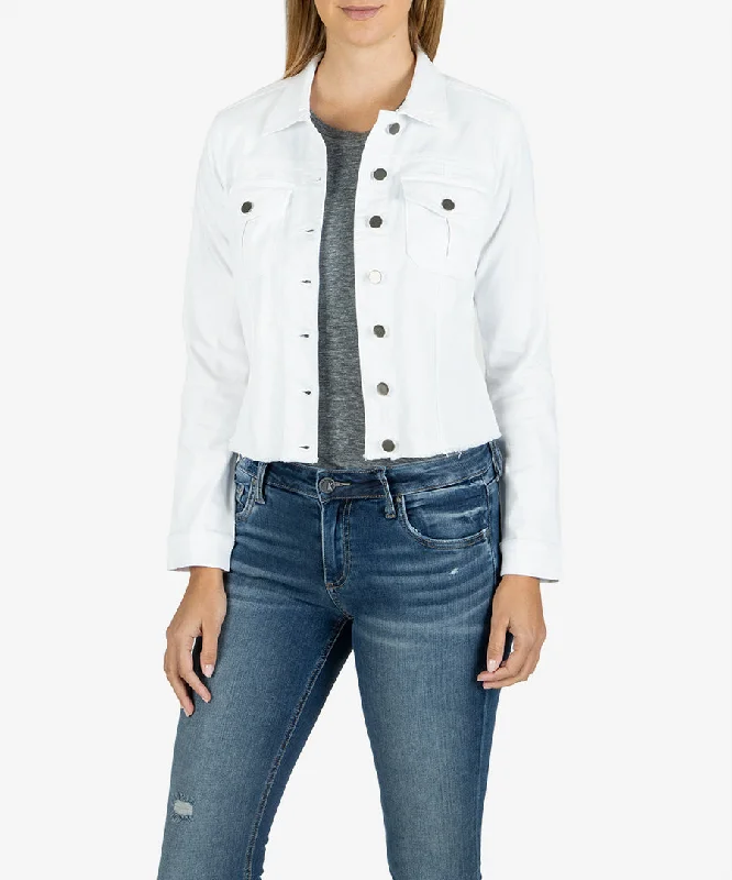 Women’s black jackets for versatile styling -Kara White Denim Jacket