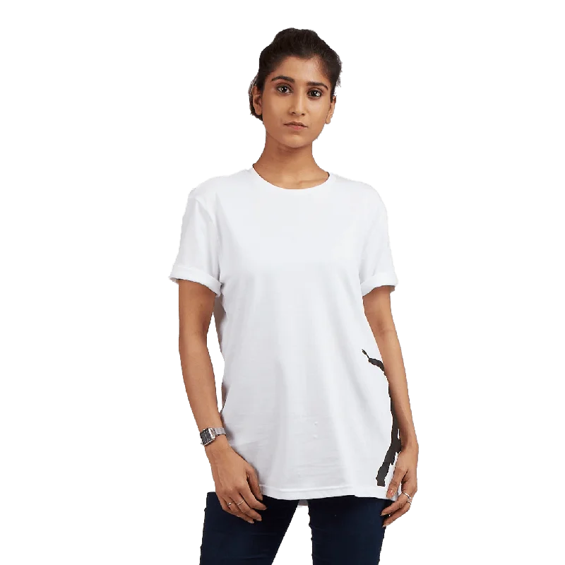 Women’s mesh sleeve tops for modern look -djbravo47 Women's White - Black Celebration T-shirt