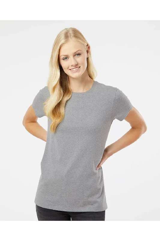 Women’s tunic tops for boho style -Kastlfel Womens Recycled Soft Short Sleeve Crewneck T-Shirt - Steel Grey