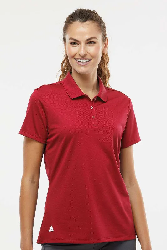 Women’s halter neck tops for elegant style -Adidas Womens UV Protection Short Sleeve Polo Shirt - Power Red