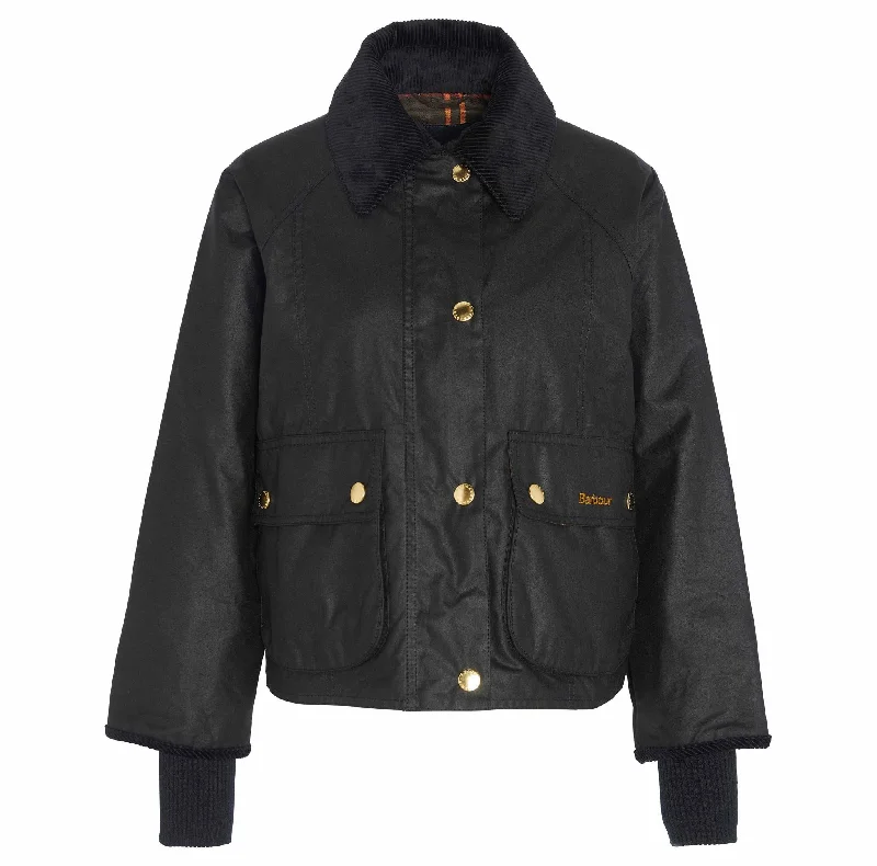 Women’s shearling jackets for winter warmth -Barbour Women's Cropped Beadnell Wax Jacket