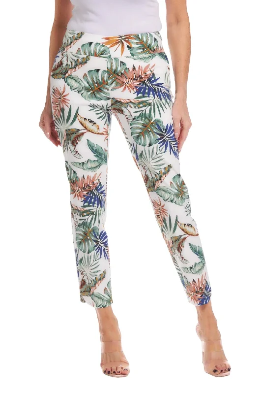 Women’s tapered jeans for modern look -Women's Petal Slit Ankle Pants In Tropical