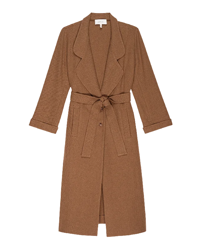 Women’s winter coats for snow season -The Trapunto Trench Coat. -- Camel