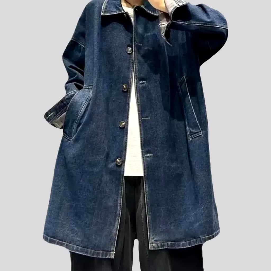 Women’s shearling-lined coats for winter fashion -Fashion vintage denim coat for women