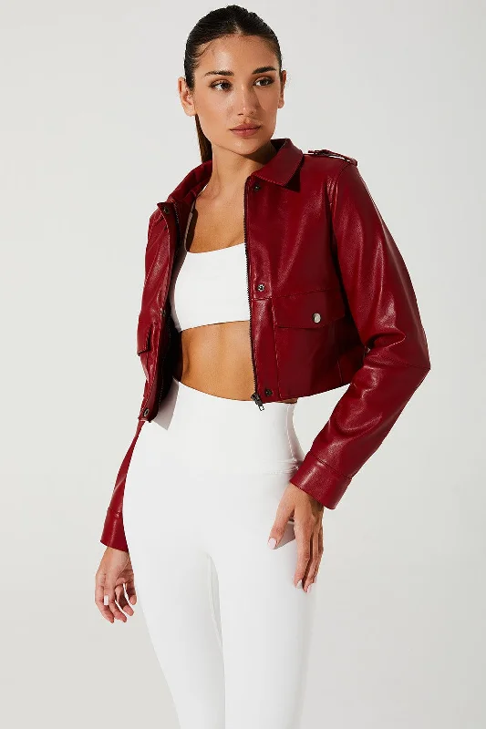 Women’s cropped jackets for stylish proportion -Urban Rebel Jacket - Viva Magenta