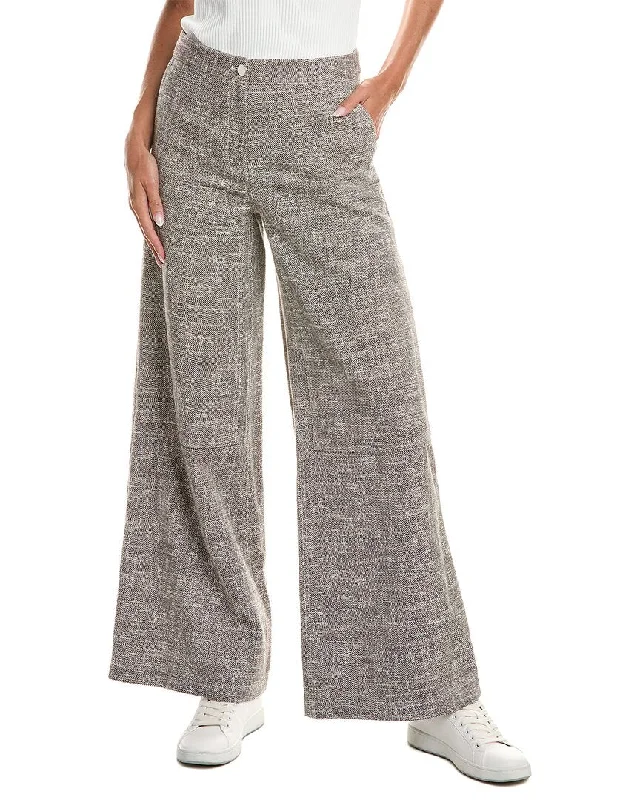 Women’s fleece-lined pants for winter warmth -Theory Canvas Tweed Wide Leg Pant