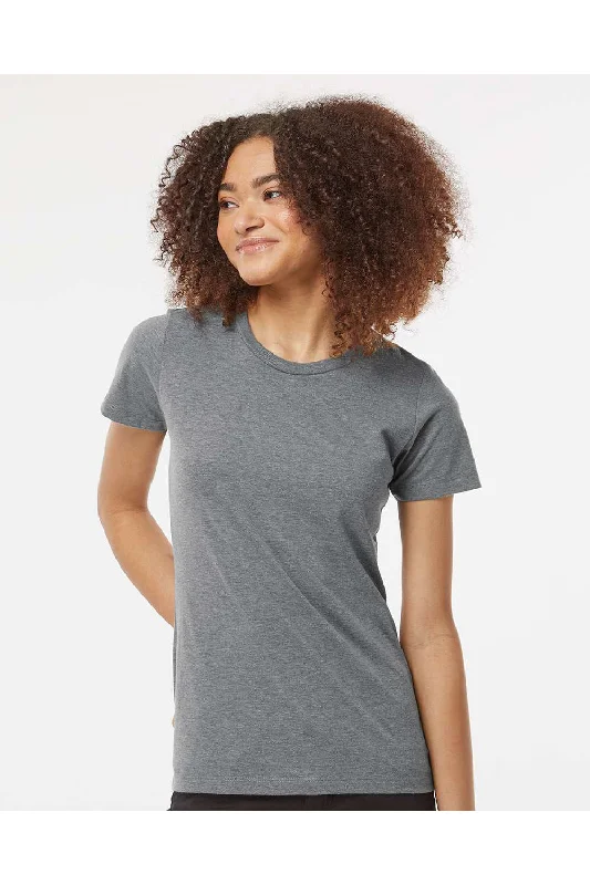 Women’s spaghetti strap tops for warm days -Tultex Womens Premium Short Sleeve Crewneck T-Shirt - Heather Grey