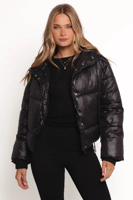 Women’s formal coat jackets for business attire -Archie Puffer Jacket - Black