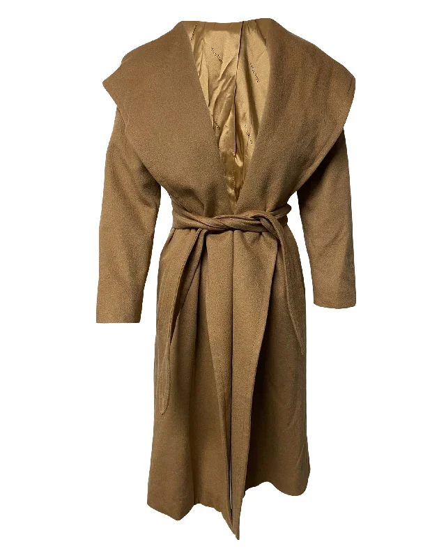 Women’s warm jackets for fall and winter -Max Mara Hooded Coat in Brown Cashmere