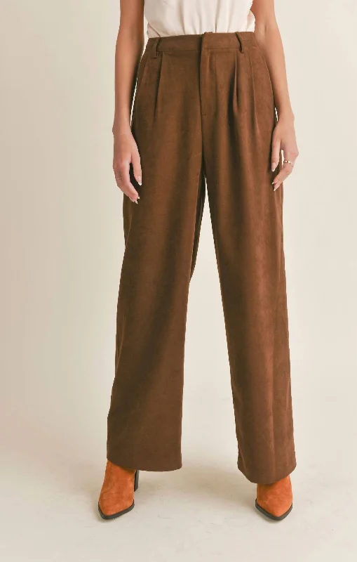 Women’s dressy pants for formal occasions -Meet Me Pleated Pants In Brown