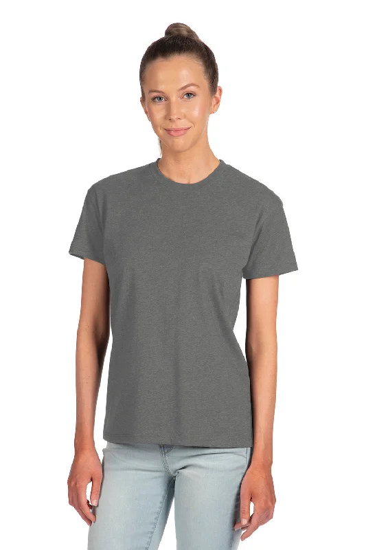 Women’s tunic tops for casual comfort -Next Level Womens Relaxed CVC Short Sleeve Crewneck T-Shirt - Heather Dark Grey