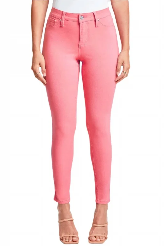 Women’s sleek leather trousers for night out -Hyperstretch Skinny Jeans In Shell Pink