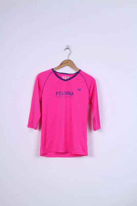 Women’s empire waist tops for flattering fit -New Blance Womens S Shirt Pink Femina Sport Training