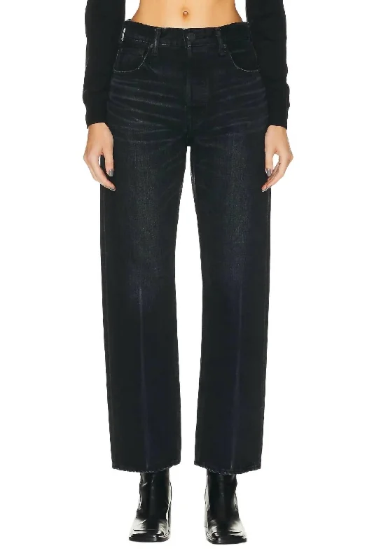 Women’s utility pants for functional fashion -Murrieta Wide Straight Jean In Black