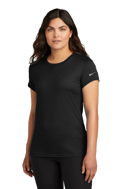 Women’s pleated tops for textured elegance -Nike Womens rLegend Dri-Fit Moisture Wicking Short Sleeve Crewneck T-Shirt - Black