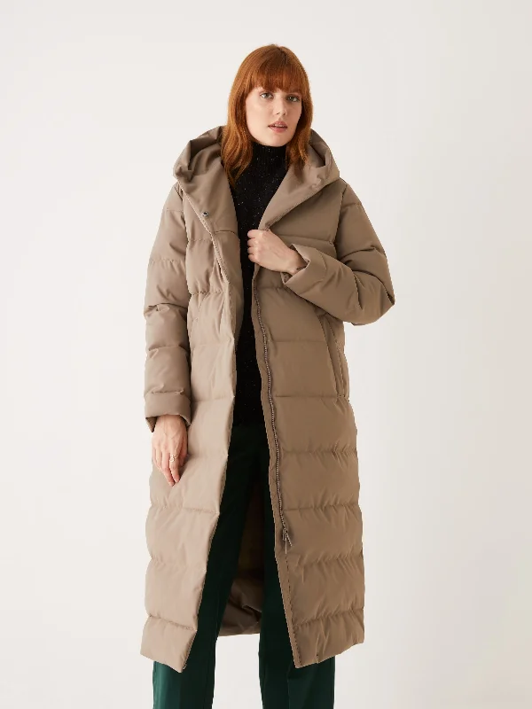 Women’s denim jackets for all-season wear -The Highland Long Puffer Coat in Walnut