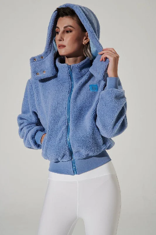 Women’s belted trench coats for feminine style -Teddy Sherpa Jacket - Lichen Blue