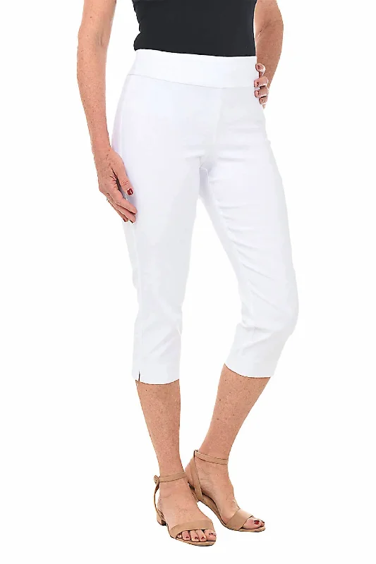 Women’s wide-leg linen pants for warm-weather style -Pull On Pant In White