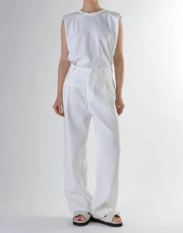 Women’s leather-look pants for edgy vibe -Classically Me Pants In White