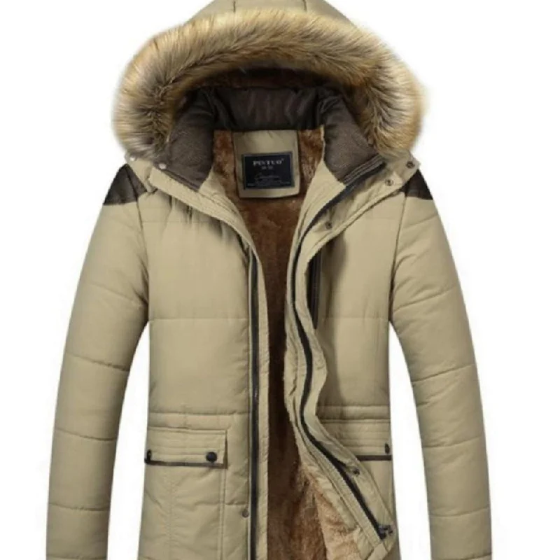 Women’s parka jackets for outdoor adventures -Men Hooded Winter Coat