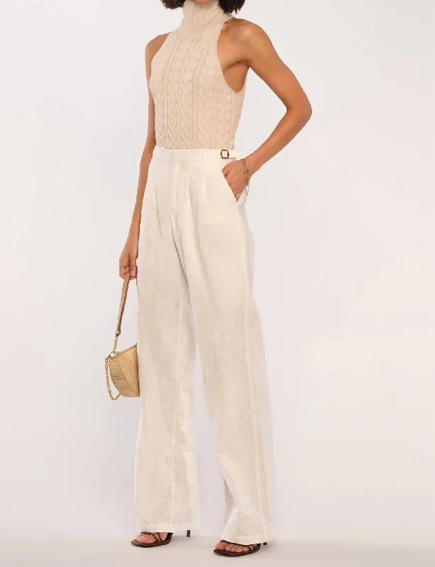 Women’s pleated trousers for classic elegance -Lucca Pants In Eggshell