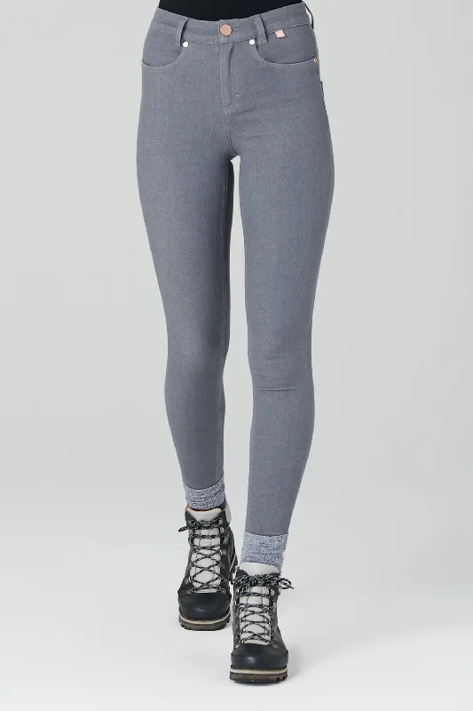 Women’s flared pants for vintage-inspired fashion -The Skinny Outdoor Jeans - Grey Denim