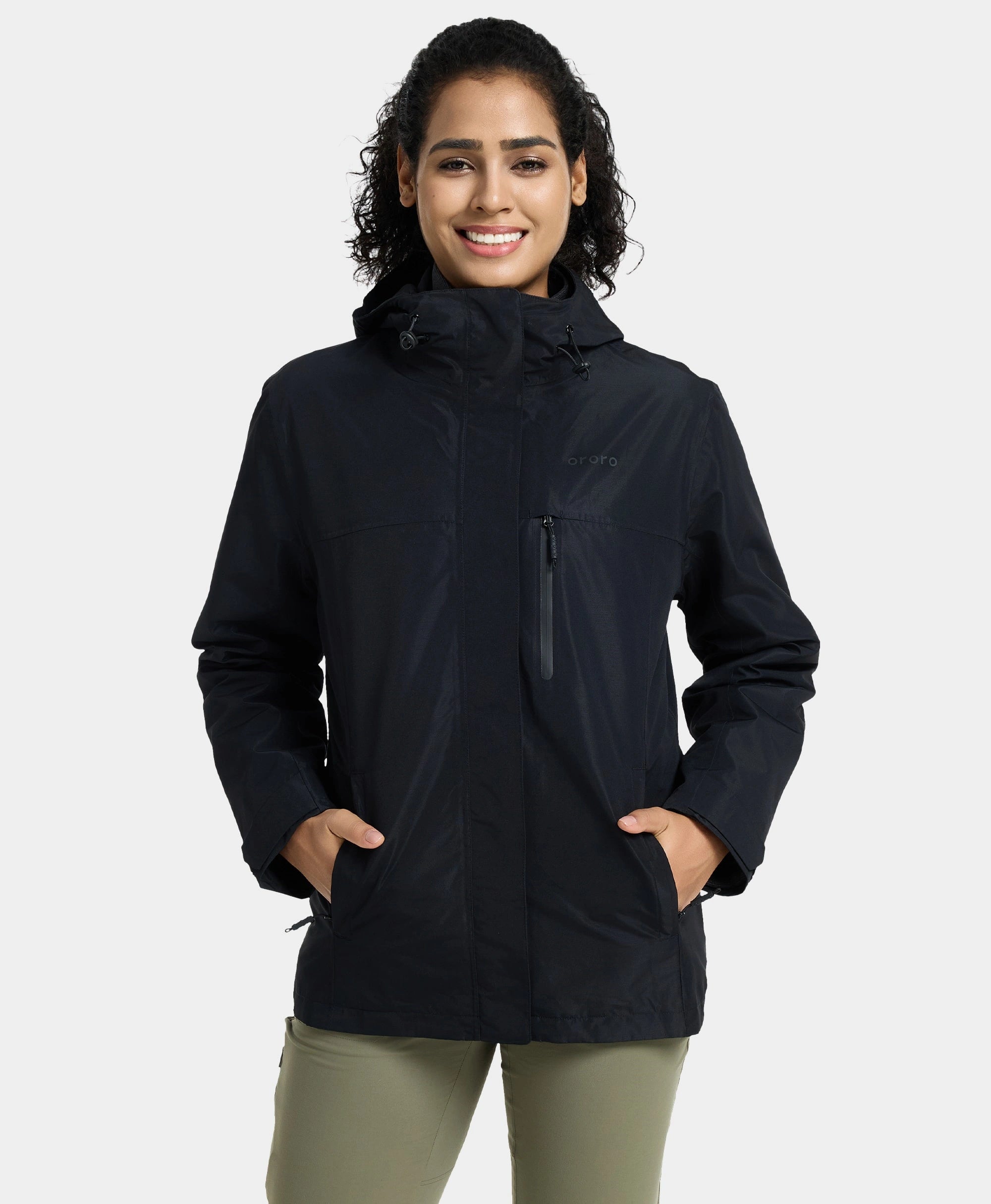 Women’s double-breasted jackets for a polished look -River Ridge Women's Waterproof Shell Jacket - Black