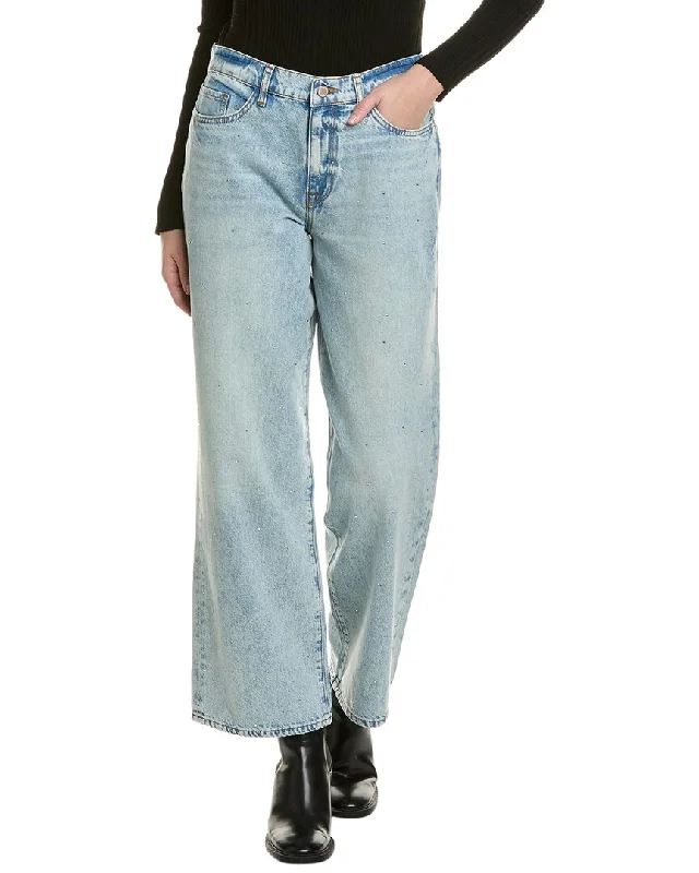 Women’s high-waisted pants for flattering fit -Triarchy Ms. Miley Striped Medium Indigo Baggy Jean