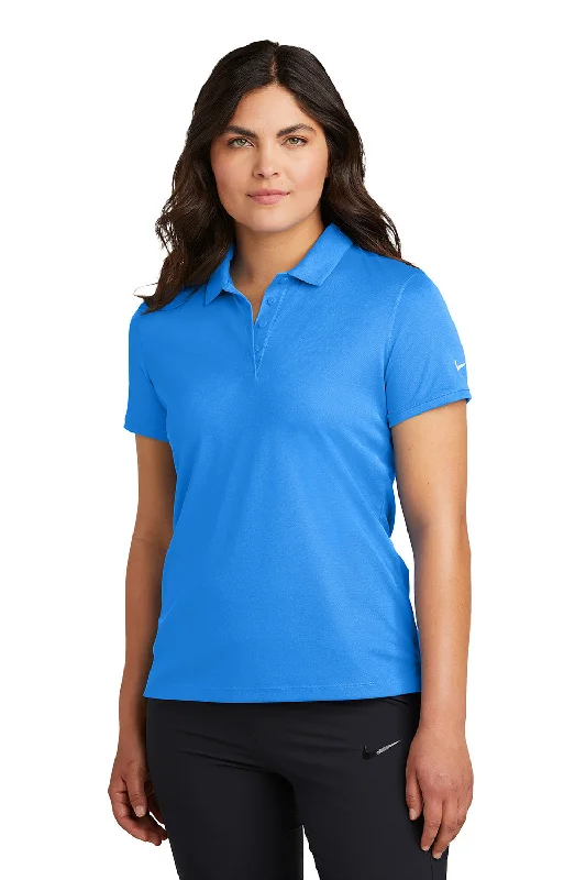 Women’s satin camisole tops for silky comfort -Nike Womens Victory Dri-Fit Moisture Wicking Short Sleeve Polo Shirt - Light Photo Blue