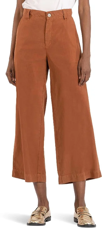 Women’s trouser pants for professional style -Charlotte Wide Leg Trouser In Chestnut