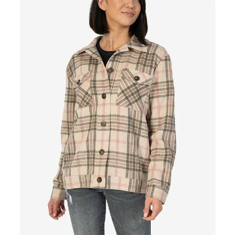 Women’s lightweight jackets for spring and fall -Magnolia Plaid Shirt Jacket