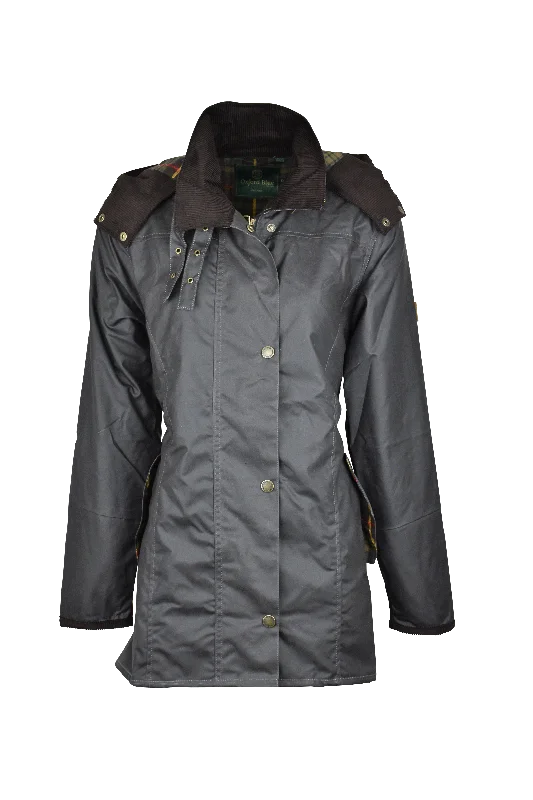 Women’s military-style jackets for bold looks -W02 - Women's Olivia Waxed Jacket - GREY